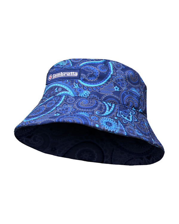 Lambretta Paisley Brand Bucket Hat Navy/Khaki