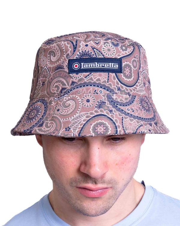 Lambretta Paisley Brand Bucket Hat Woodsmoke
