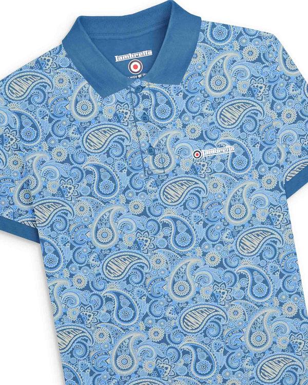 Lambretta Paisley Brand Polo Dark Blue/Wood Ash