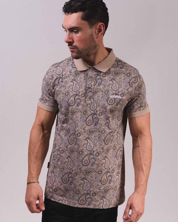Lambretta Paisley Brand Polo Stone