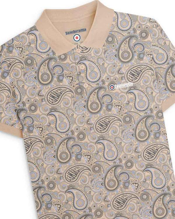 Lambretta Paisley Brand Polo Stone