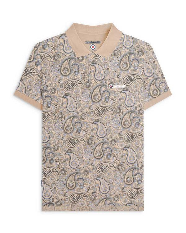 lambretta Paisley Brand Polo Stone