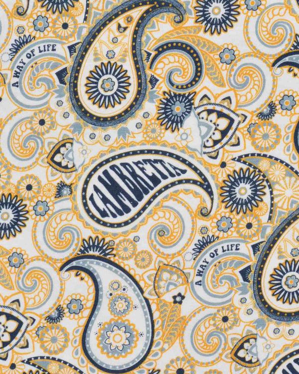 Lambretta Paisley Brand Polo White/Navy