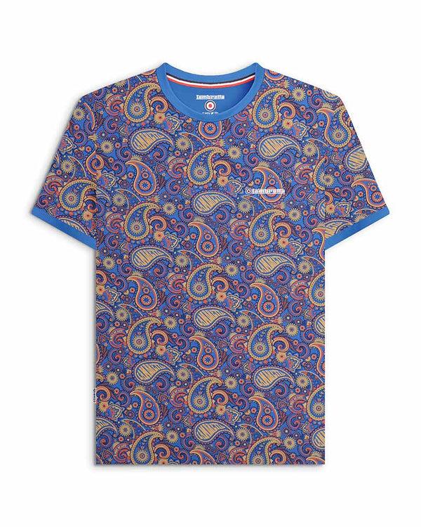 lambretta Paisley Brand Tee Dark Blue/Sand