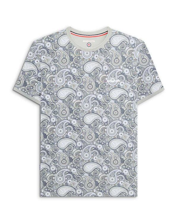 lambretta Paisley Brand Tee Desert Sage