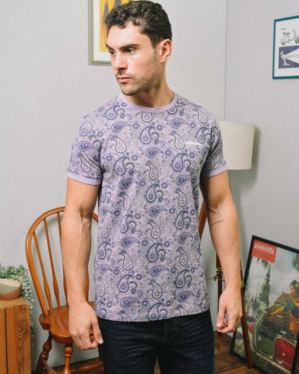 Lambretta Paisley Brand Tee Dusk/Grey