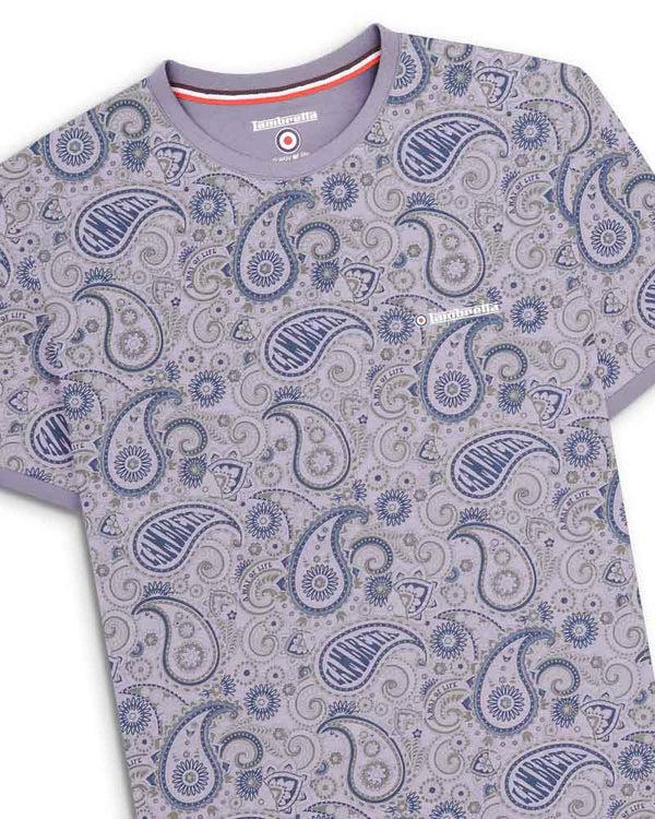 Lambretta Paisley Brand Tee Dusk/Grey