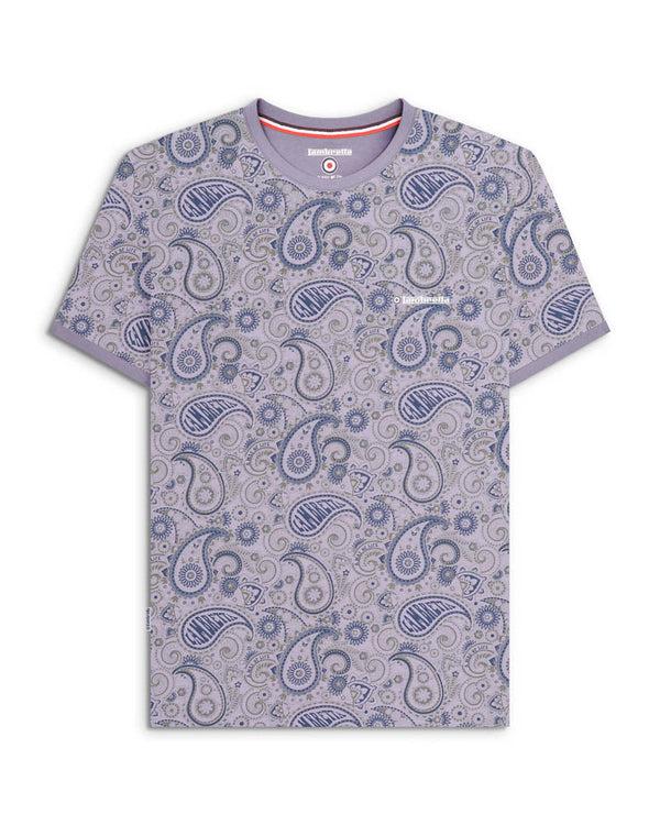 lambretta Paisley Brand Tee Dusk/Grey