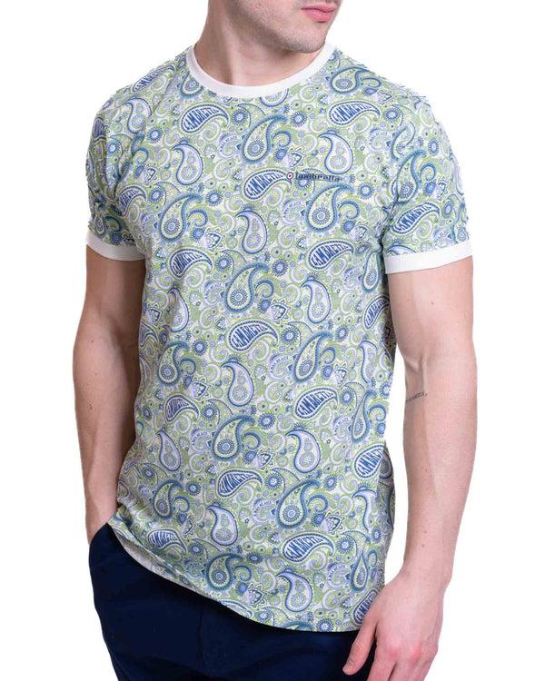 Lambretta Paisley Brand Tee Grey/Navy
