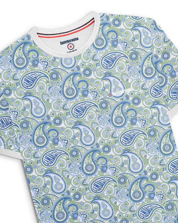 Lambretta Paisley Brand Tee Grey/Navy