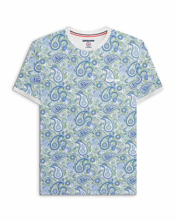 lambretta Paisley Brand Tee Grey/Navy