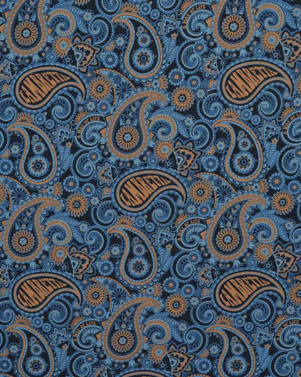 Lambretta Paisley Brand Tee Navy/Tobacco