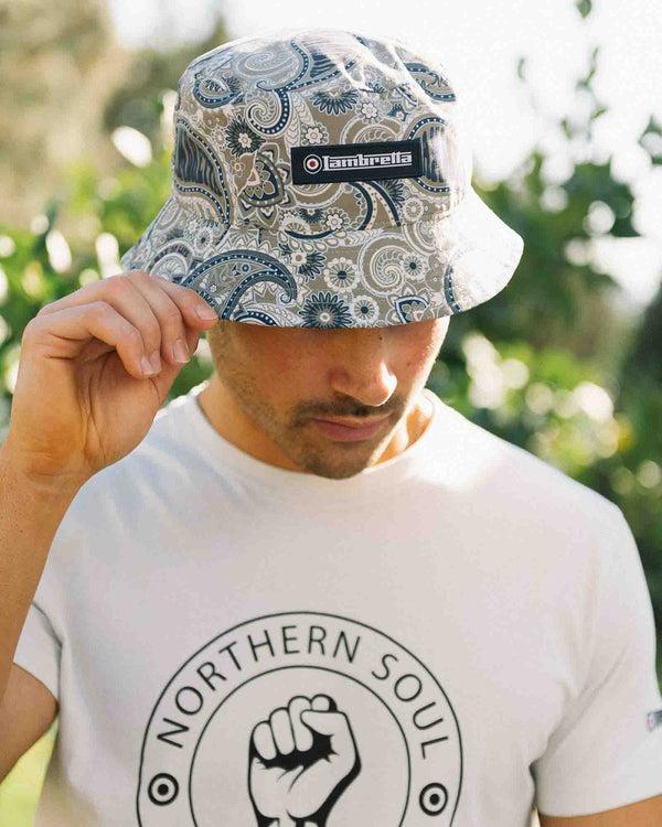 Lambretta Paisley Bucket Hat Khaki/Navy