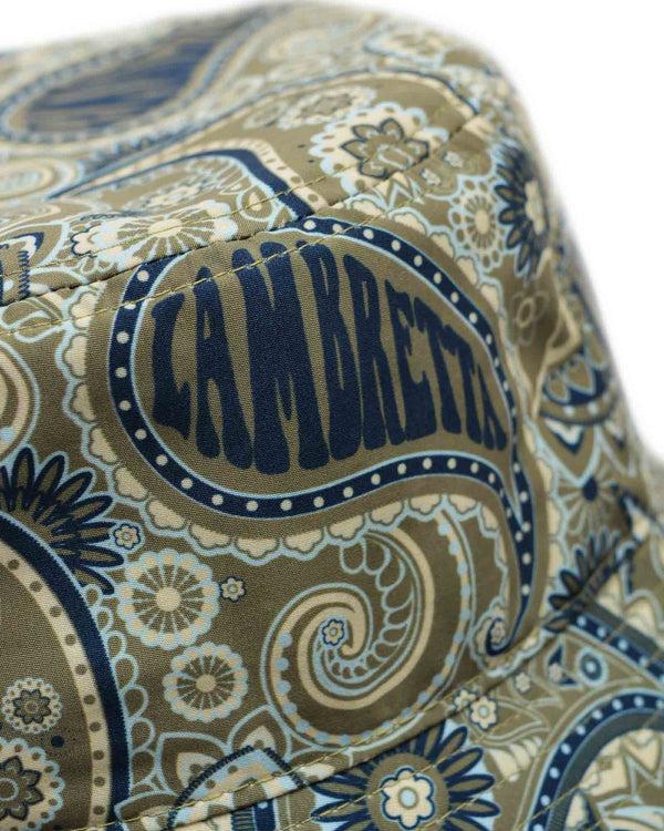 Lambretta Paisley Bucket Hat Khaki/Navy