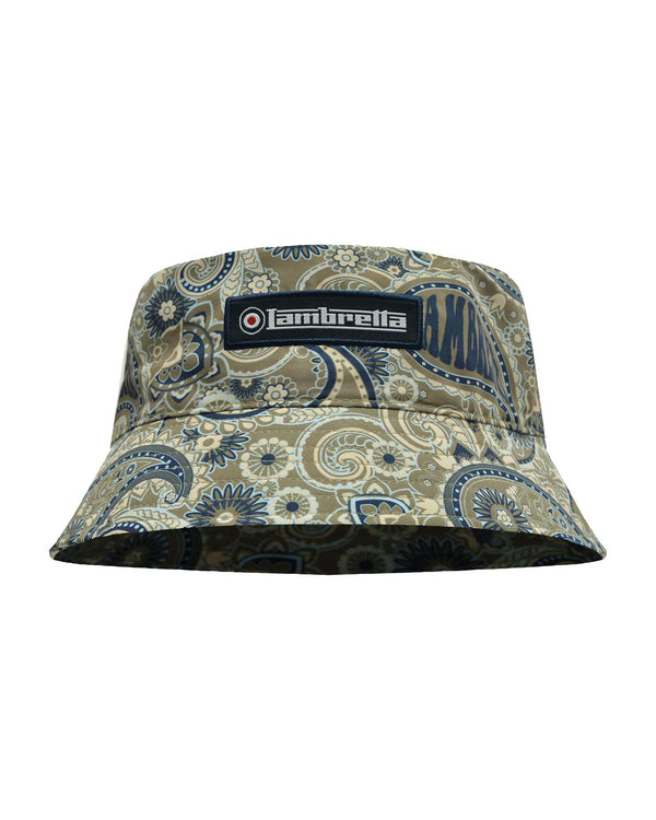 lambretta Paisley Bucket Hat Khaki/Navy