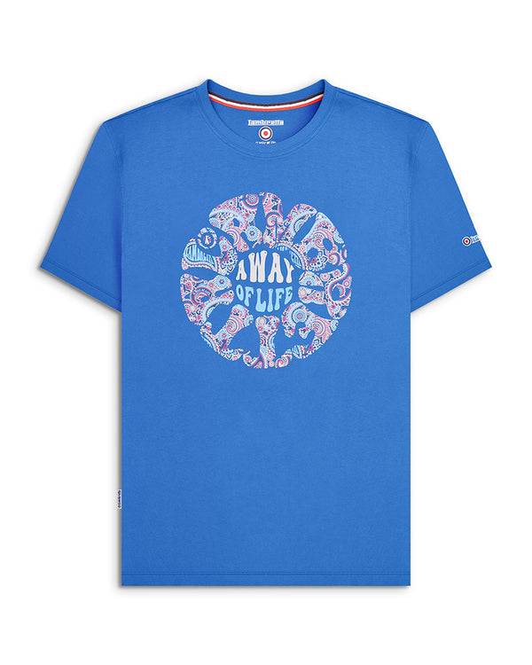 lambretta Paisley Roundel Tee Blue