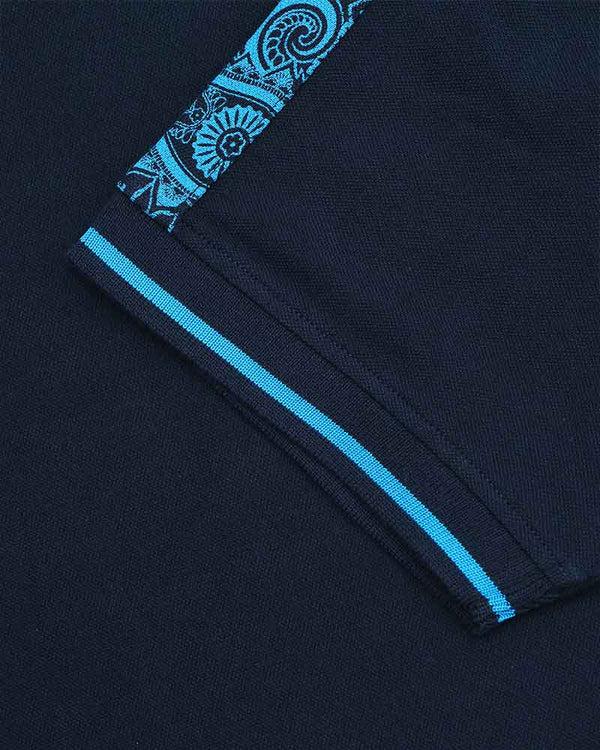 Lambretta Paisley Taped Polo Navy