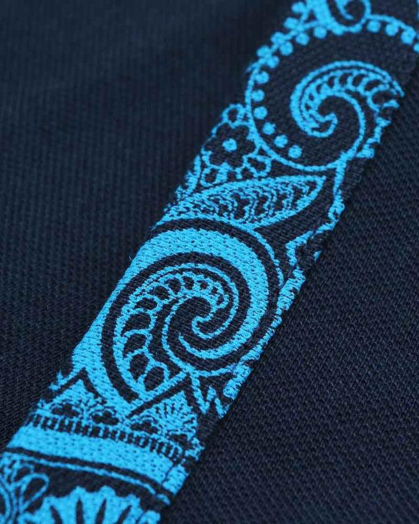 Lambretta Paisley Taped Polo Navy