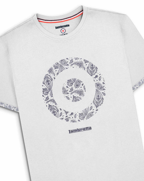 Lambretta Paisley Target Tee White