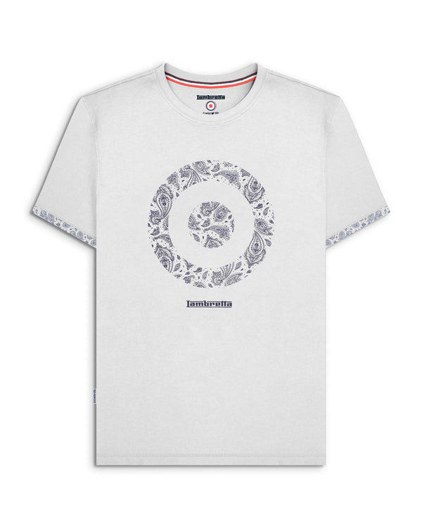 lambretta Paisley Target Tee White