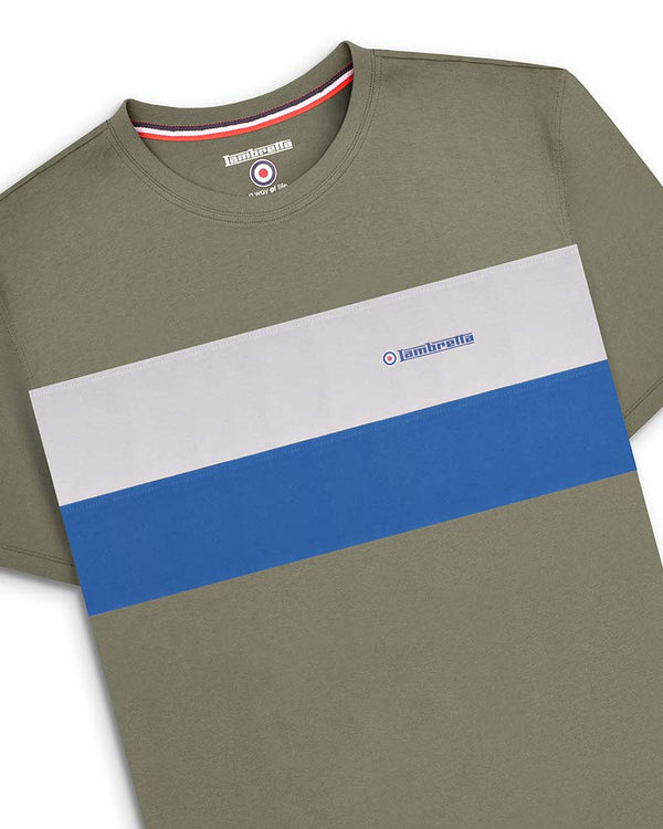 Lambretta Panelled Tee Khaki
