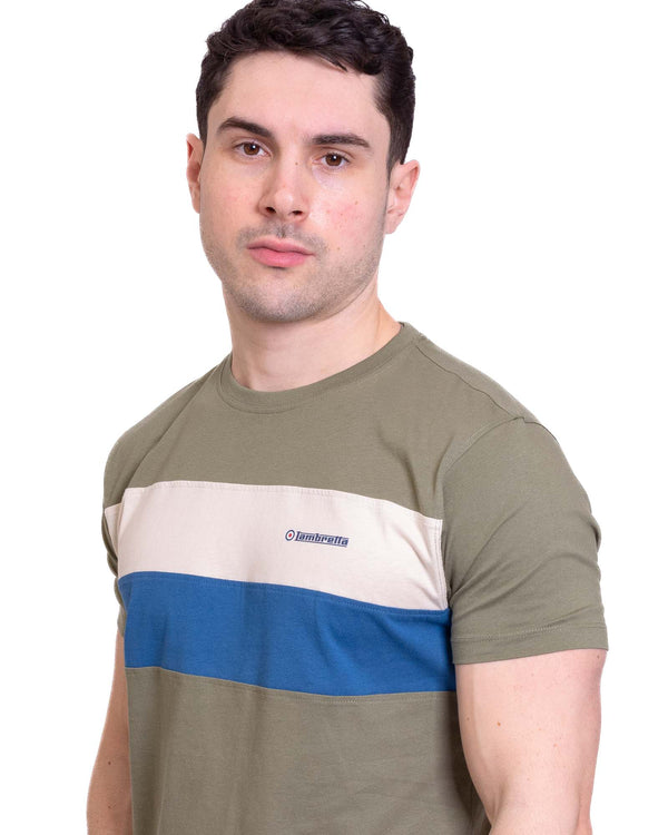 Lambretta Panelled Tee Khaki