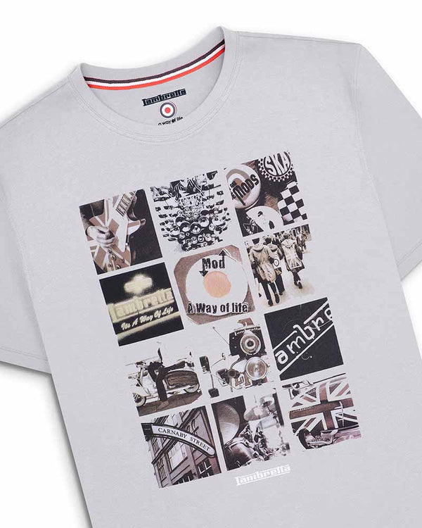 Lambretta Photo Print Tee Grey