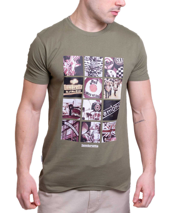 Lambretta Photo Print Tee Khaki