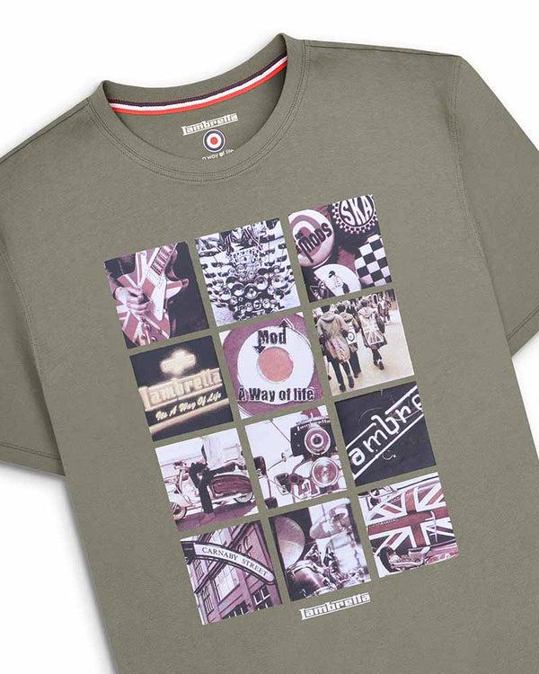 Lambretta Photo Print Tee Khaki