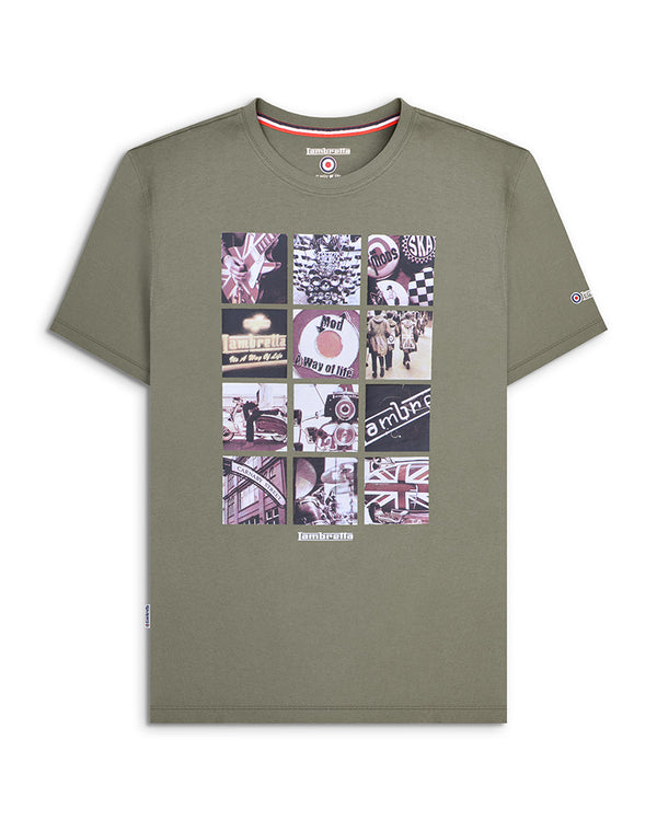 lambretta Photo Print Tee Khaki