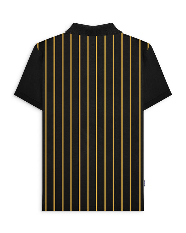 Lambretta Pinstripe Polo Black/Gold