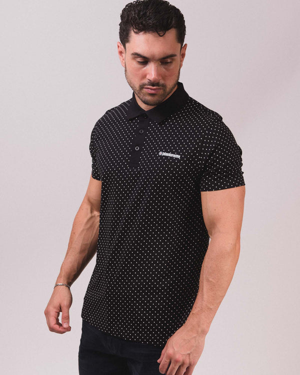 Lambretta Polkadot Polo Black