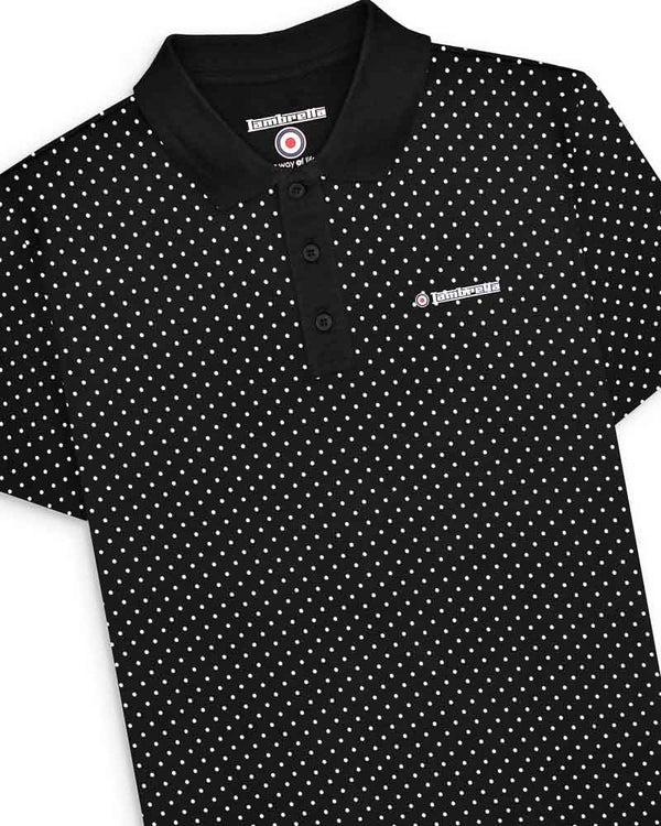 Lambretta Polkadot Polo Black