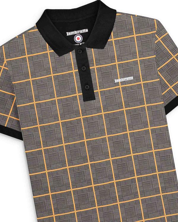 Lambretta POW Check Polo Steel Grey