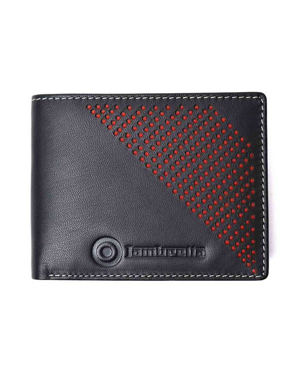 Lambretta Punched Leather Wallet Black