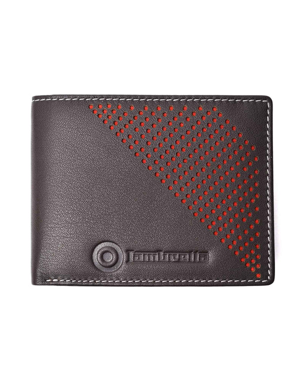Lambretta Punched Leather Wallet Dark Brown