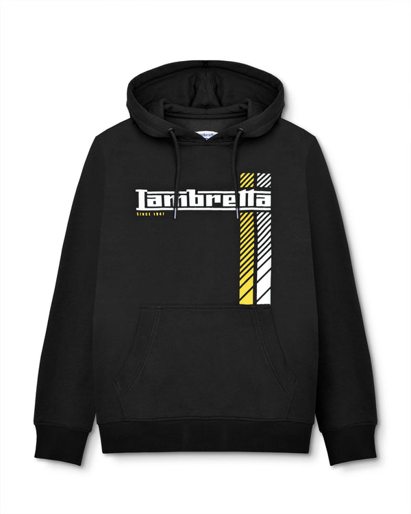lambretta Racing Stripe Hoodie Black/Gold