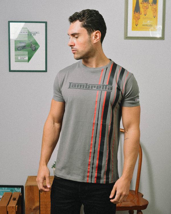 Lambretta Racing Stripe Tee Granite