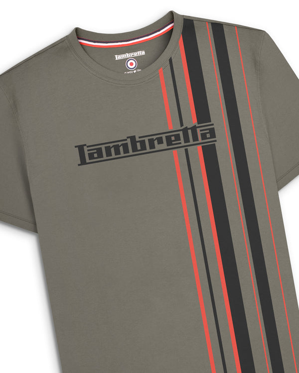 Lambretta Racing Stripe Tee Granite