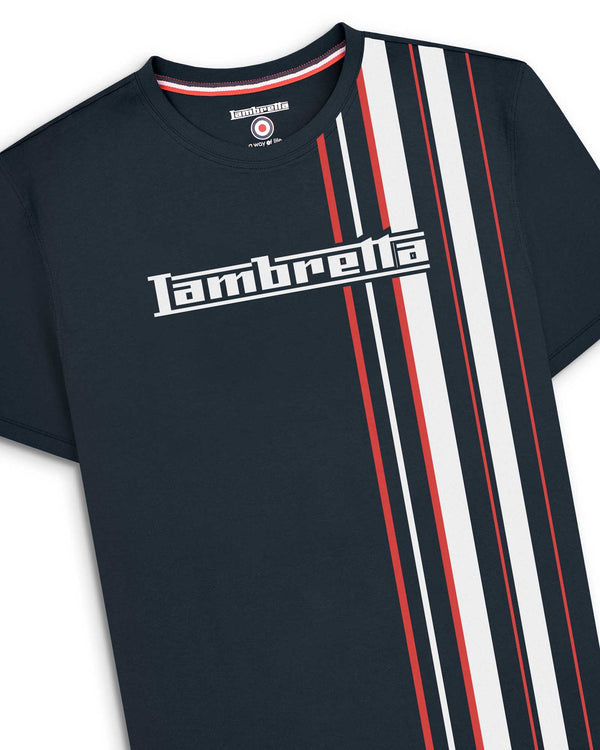 Lambretta Racing Stripe Tee Navy