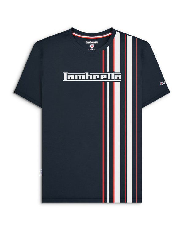 lambretta Racing Stripe Tee Navy