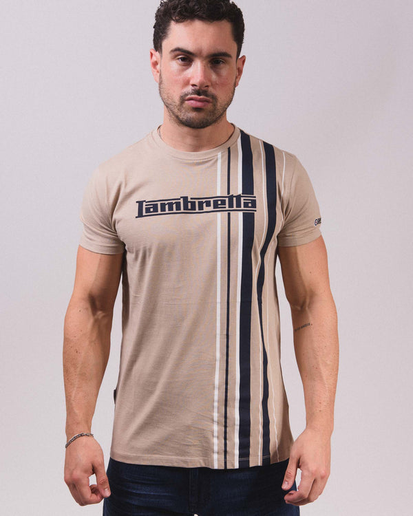Lambretta Racing Stripe Tee Stone