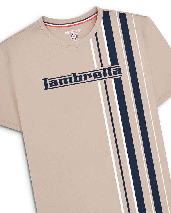 Lambretta Racing Stripe Tee Stone