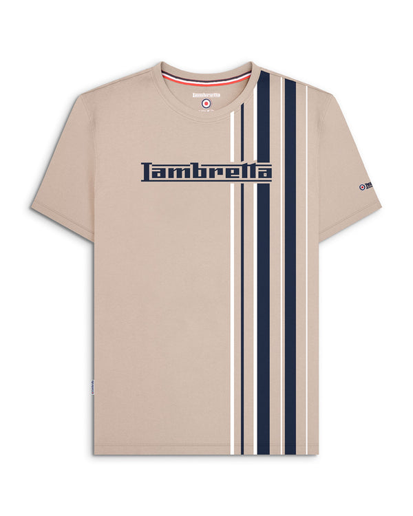 lambretta Racing Stripe Tee Stone