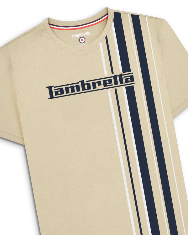 Lambretta Racing Stripe Tee Wood Ash