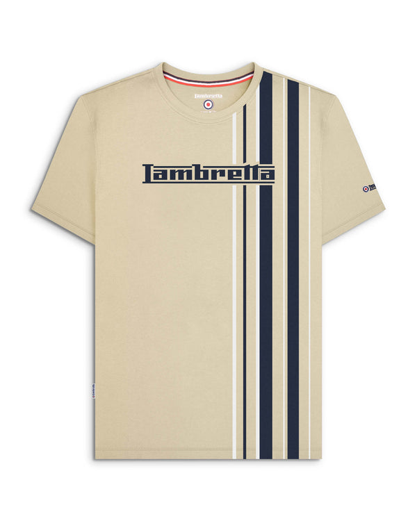 lambretta Racing Stripe Tee Wood Ash