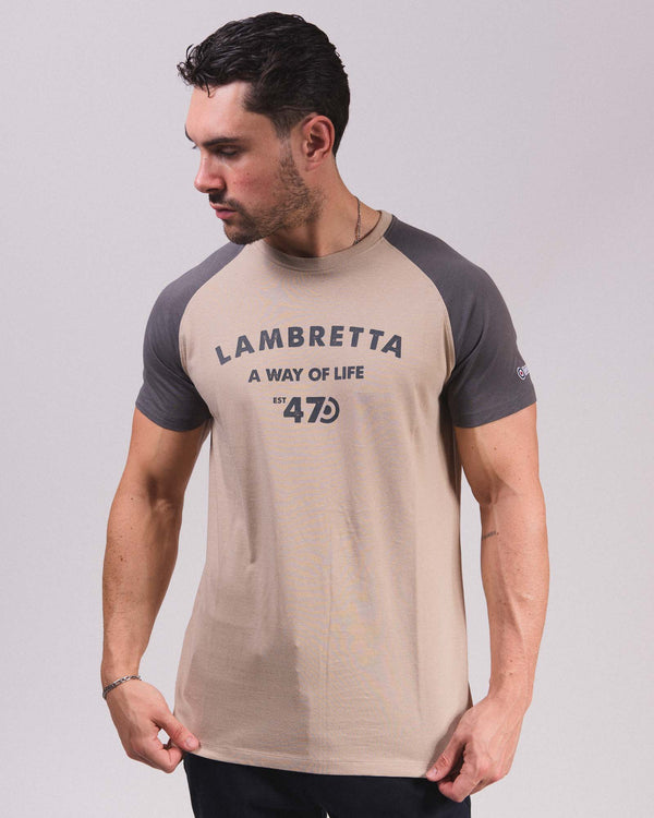 Lambretta Raglan 47 Tee Stone