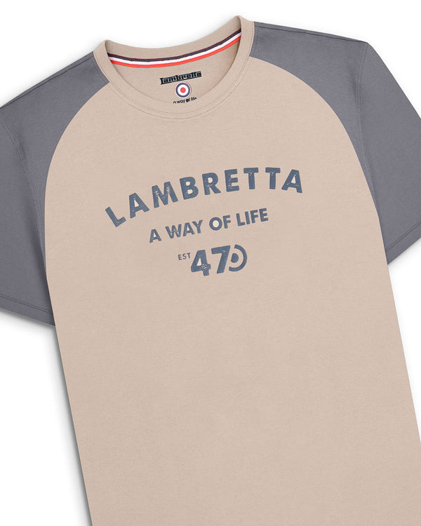 Lambretta Raglan 47 Tee Stone