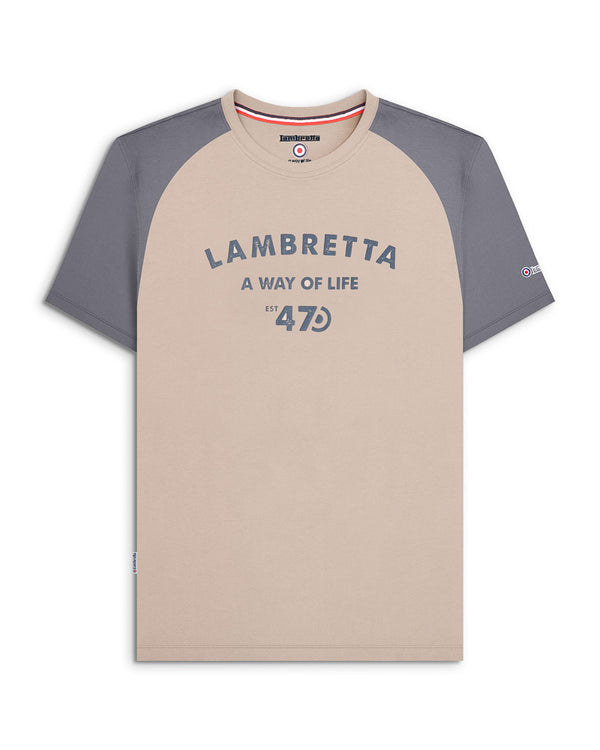 lambretta Raglan 47 Tee Stone