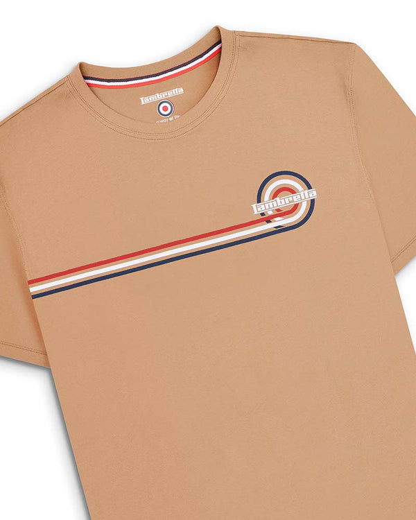 Lambretta Retro Stripe Tee Sand